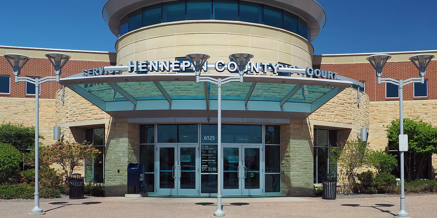 The Hennepin County District Court Brookdale building in Brooklyn Center, Minnesota.