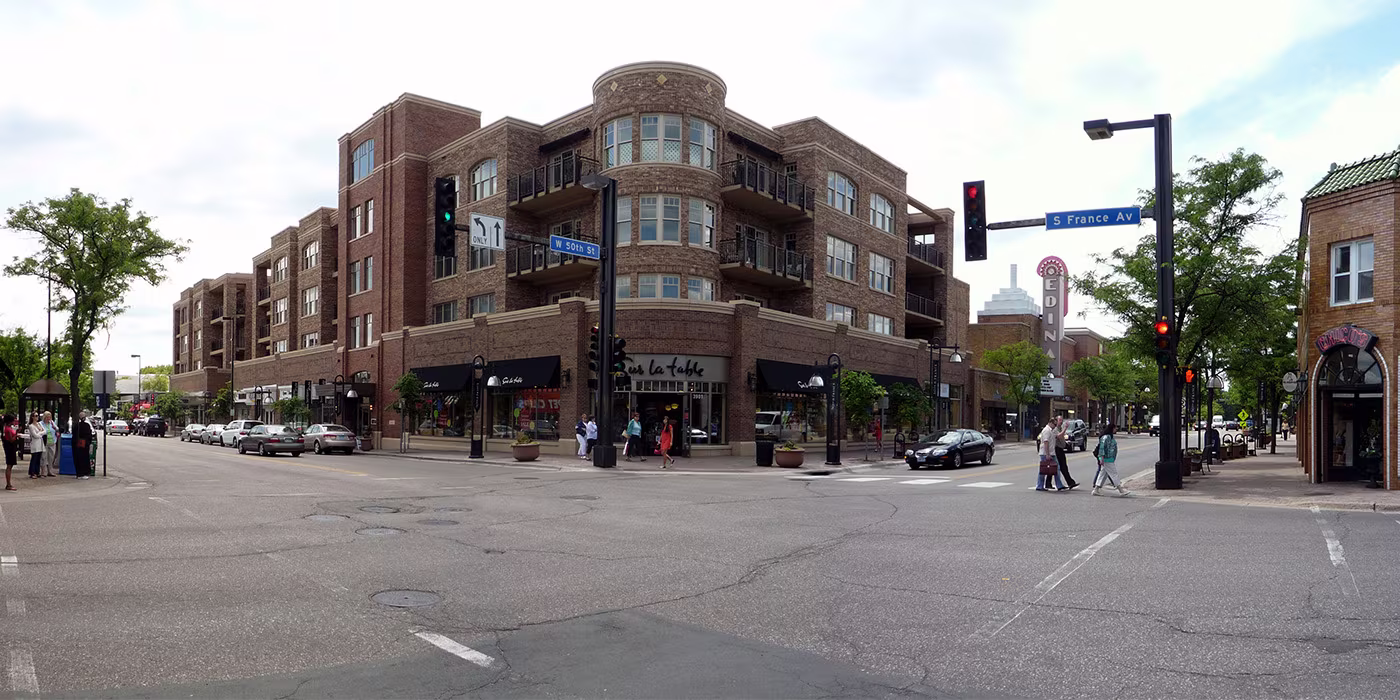 The 50th and France upscale shopping and dining district in Edina, Minnesota.